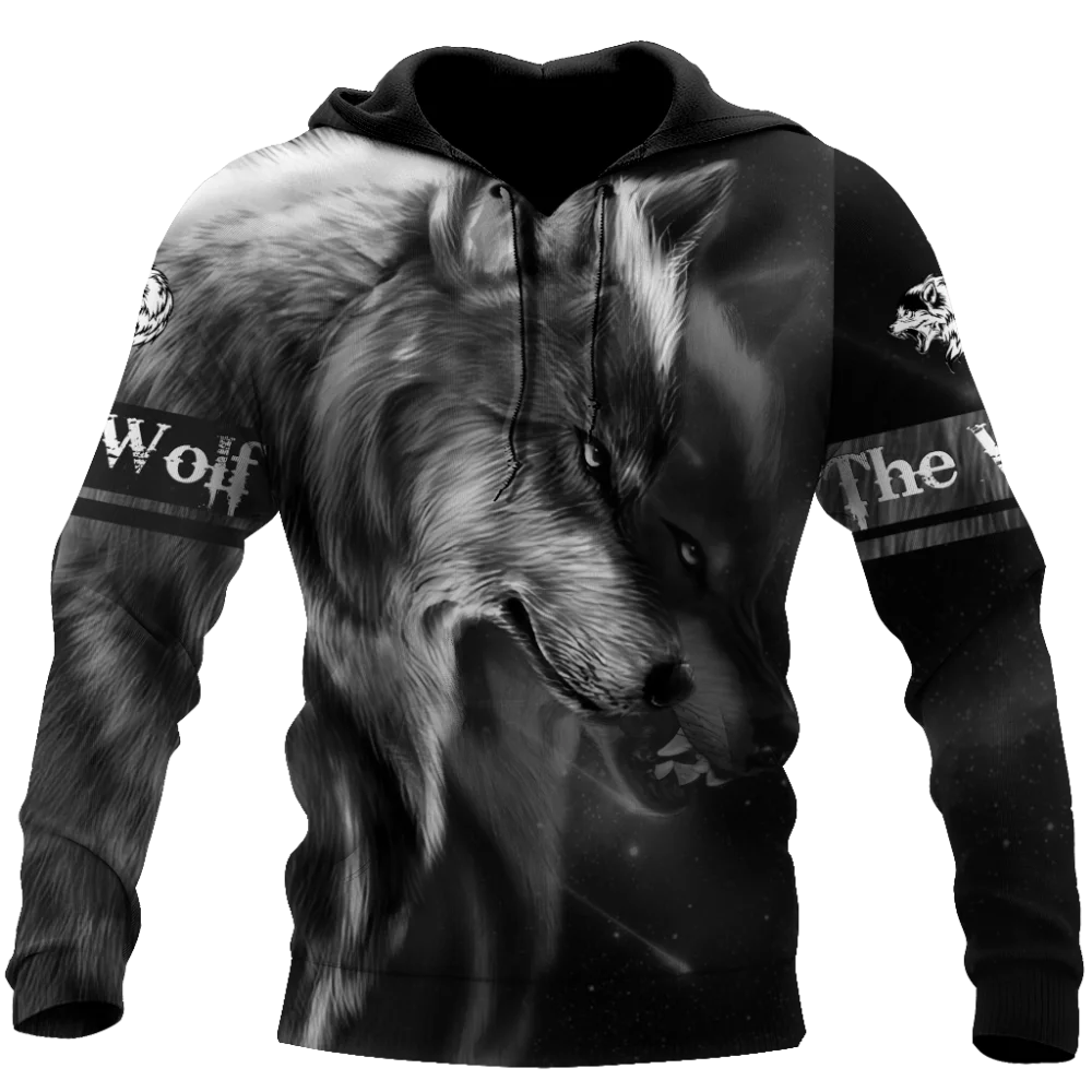 thumbnail image 1 of Sudadera unisex con estampado 3D de lobo, sudadera con estampado de animales, ropa de calle para hombre, 1 of 5