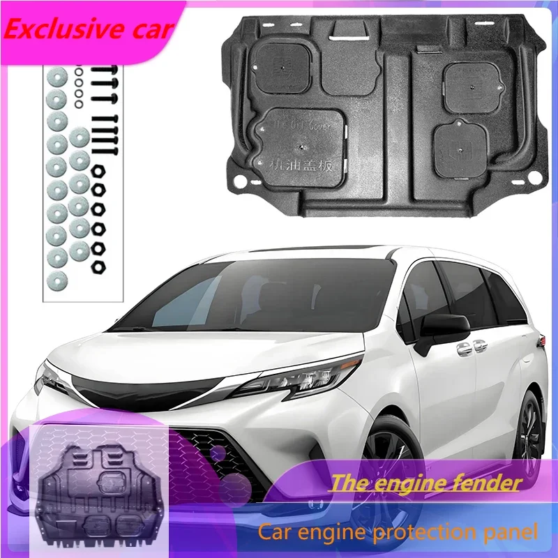 

Under Engine Guard Splash Shield Mud Fender Cover Plate Fender Mudguard Protector For Toyota SIENNA 2021-2023 2.5L Car Black