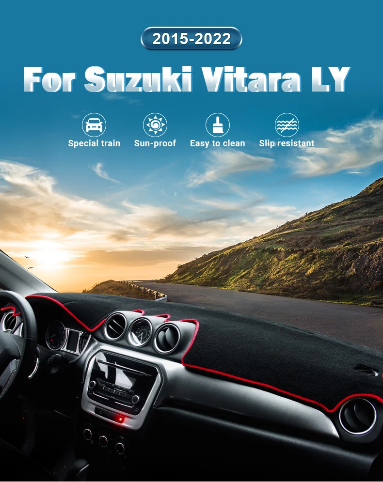 Für Suzuki Vitara LY Hybrid 2015 2016 - 2019 2020 2021 2022 2023 2024 Auto Dashboard Matte Sonnenschutz Nicht-slip Abdeckung Zubehör – Detail 1