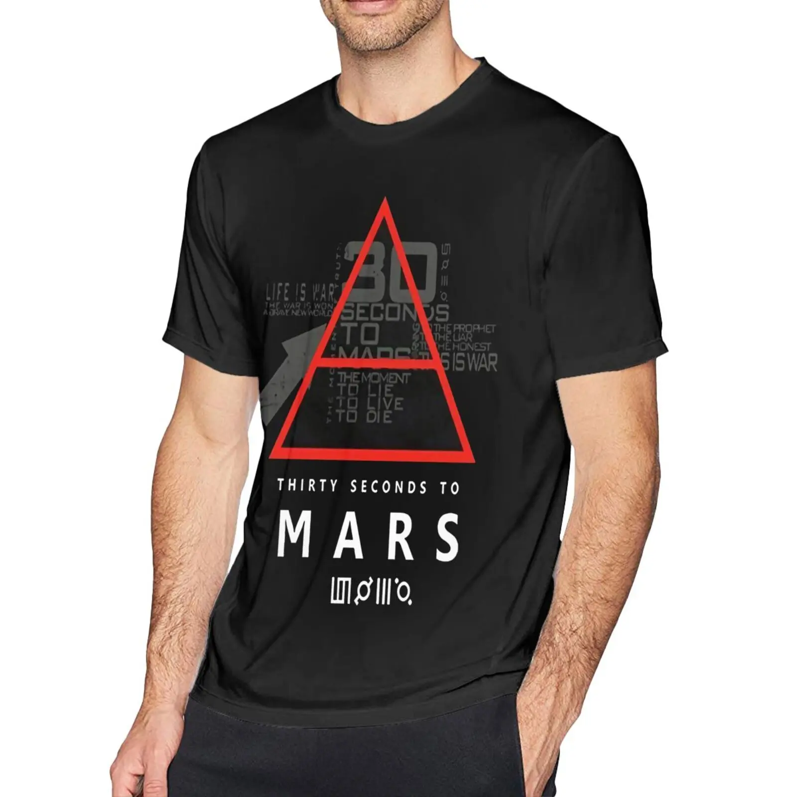 

30 Thirty Seconds To Mars Glyphic T Shirt For Men T Shirt For Men Men's T-Shirts Clothing Vintage Men's Shirts Grunge T-Shirts