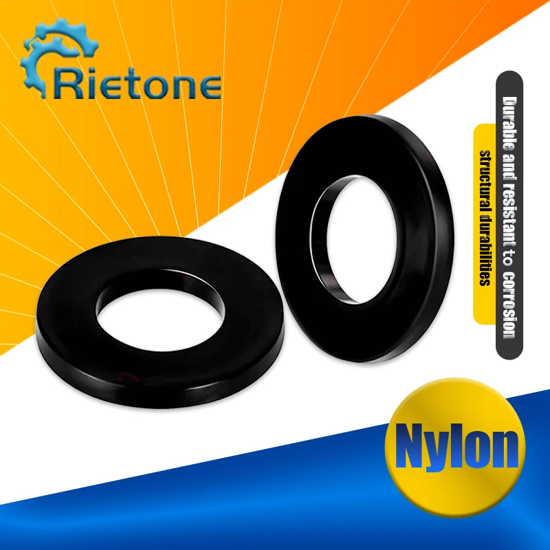 Nylon Flat Washer Set - Black & White Plastic Sealing Insulation Rings