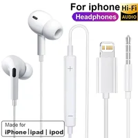 Original Earphones For Apple iPhone 14 Pro Max Lightning Headphones 13 12 11 Mini X XS XR SE 6 7 8 Plus Wired In-Ear Call Earbud 1