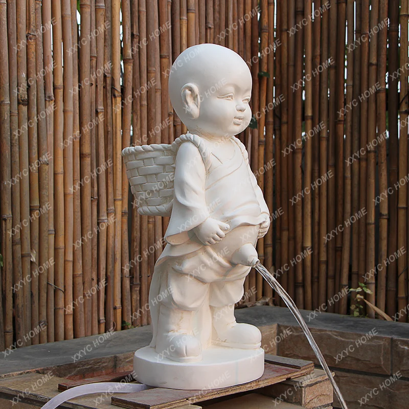 

Водяной фонтан Pee Boy, милый дзен, маленький монах, искусственный сад, ландшафт, пруд для рыбы, декоративные поделки