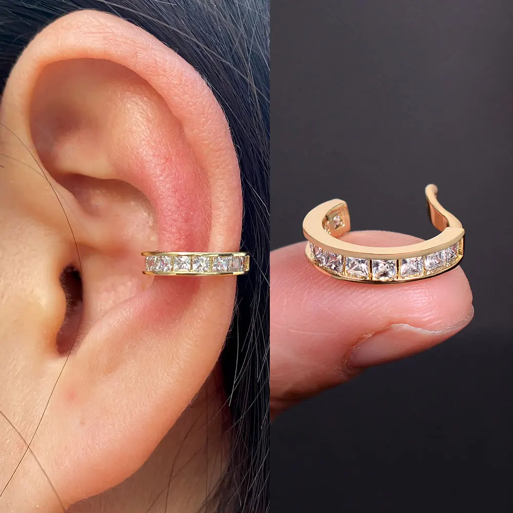 1Pc Neue Kristall CZ Clip Auf Ohrring Blatt Ohr Manschette Ohne Piercing Helix Knorpel Ohr Clip Ohr Wrap Für frauen Teen Party Schmuck – Detail 22