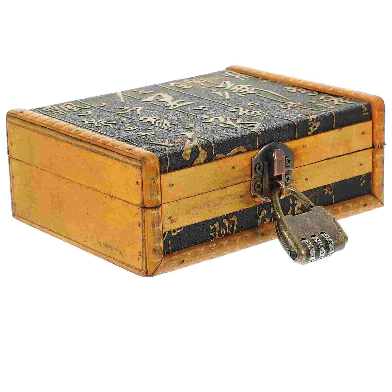 

New Chinese Style Jewelry Box Wedding Storage Handmade Old Prop (6010f Password Lock) Boxes Wooden Case Small Child Trinket