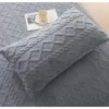 Taff Velvet Bed Sheet Winter Warm Solid Color Thickened Fitted Sheet Soft Plush Elastic Mattress Protector Queen/King Size Lino 4