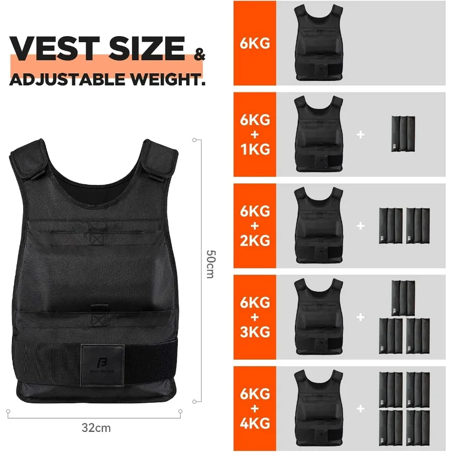 Weighted Vest for Men and Women with Reflective Stripes 13LB-22LB Adjustable Buckle Straps Weight Vests for Strength Training, R