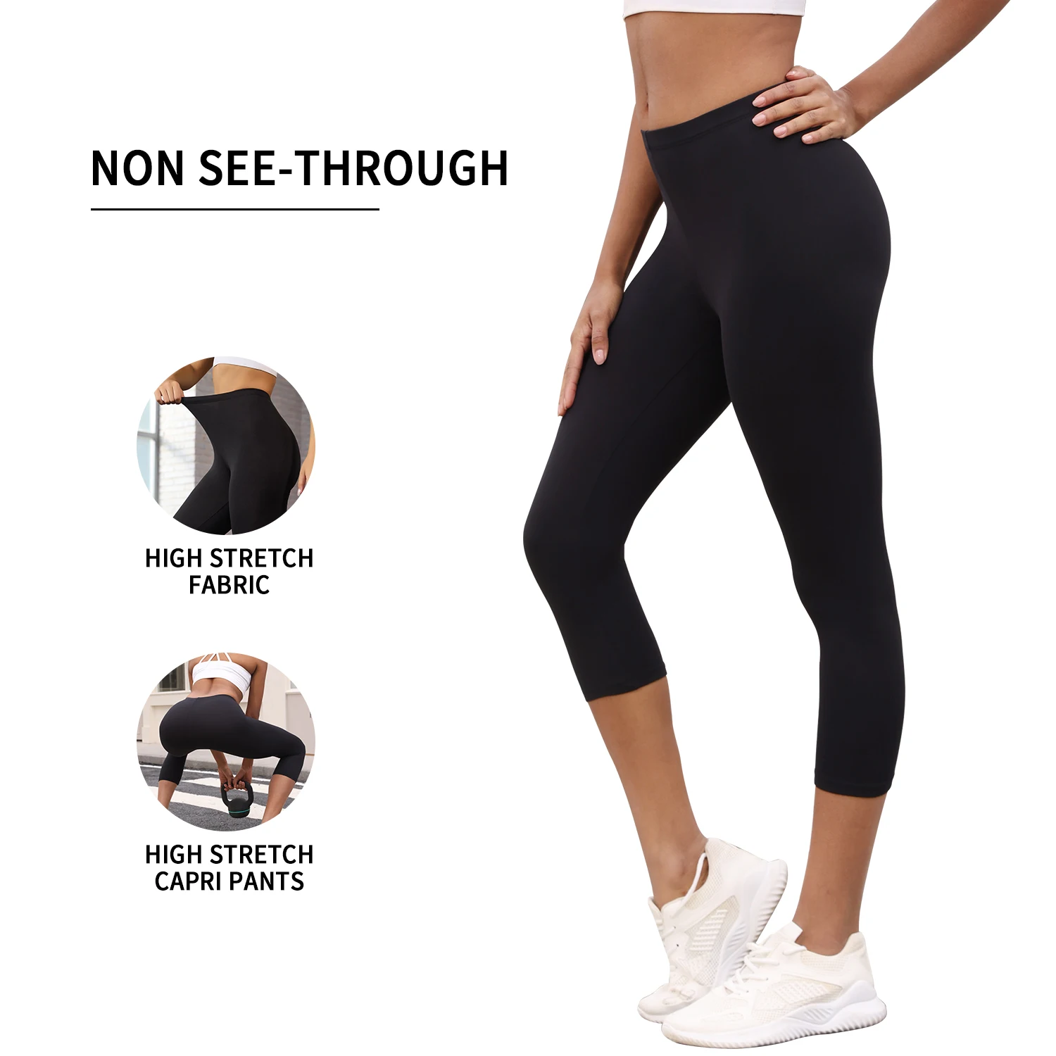 Women Super Soft Breathable Sports Capri Pants No See Through Workout Running Yoga Athletic Push Up Gym Leggings sports leggings,sports pants,yoga pants