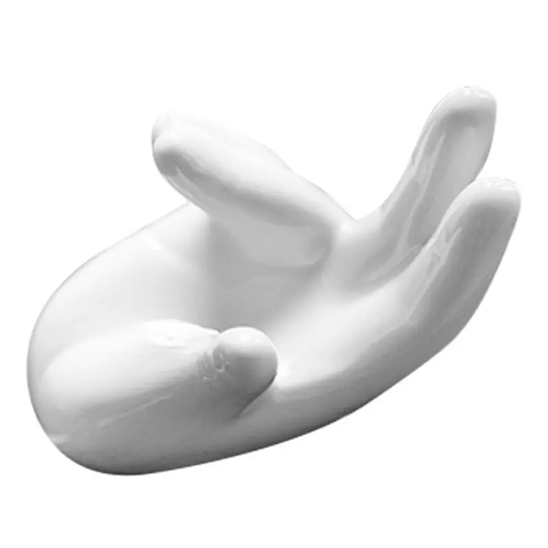 1 Piece White Ceramic Handcrafted Hand Holder Support Stand For 6 Holes/ 12 Holes Ocarina Ceramic Base Finger
