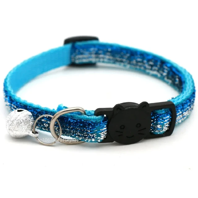 Cat Collar Adjustable with Bell Breakaway Adjustable Kitten Cat Sequin Collar Neck Strap Cat Pet Supplies Pet Accessories 2