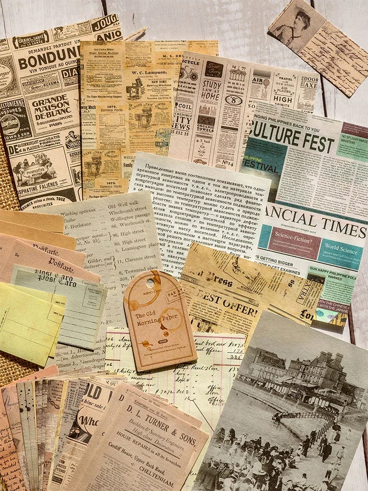 Journamm 100 teile/paket Vintage Scrapbooking Licht Papier Kit DIY Junk Journal Collage Schreibwaren Hintergrund Dekor Materialien Papier – Detail 11