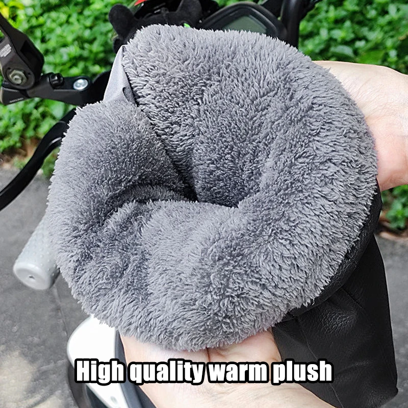 Waterproof Motorcycle Handlebar Muffs - Winter Windproof Hand Covers for Bike & Bicycle, Easy Install Thermal Glove Liners
