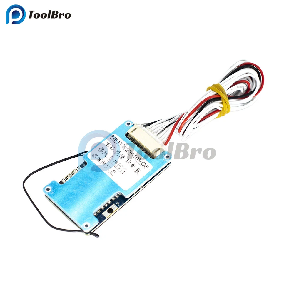 

LiFePo4 Battery BMS 8S 24V 25A Balanced Charge Board Equalizer with NTC Temperature Protection Common Port For Escooter