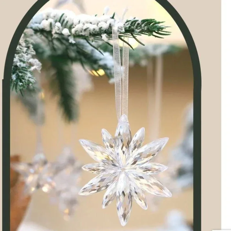 3/9pcs Christmas Decorations Christmas Transparent Snowflake Pendants Decorations Christmas Decorations for Home Home Decor