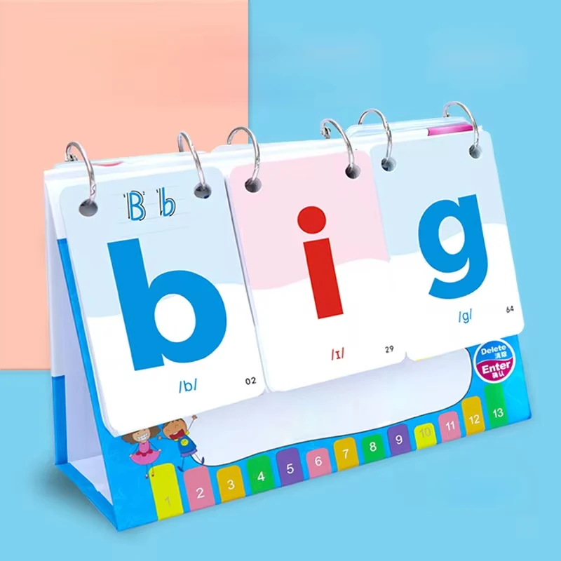 Kids Phonics Flashcards Spelling Words Desktop Calendar English Learnning Spelling Flip Cards Educational Vocabulary Toys 3