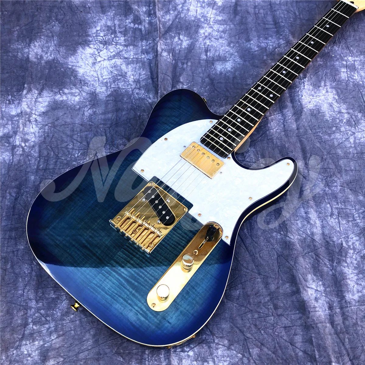 Custom Made Flame maple top TL  テレキャス Factory Blue Flame Maple Top TL Electric Guitar,High Quality