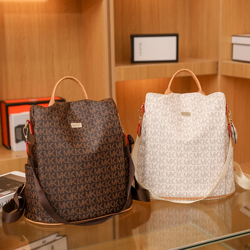 2024 New Large Capacity Anti Theft Backpacks Fashion Printed PVC Backpack Mommy Travel Bags Women's Brand Designer School Bags