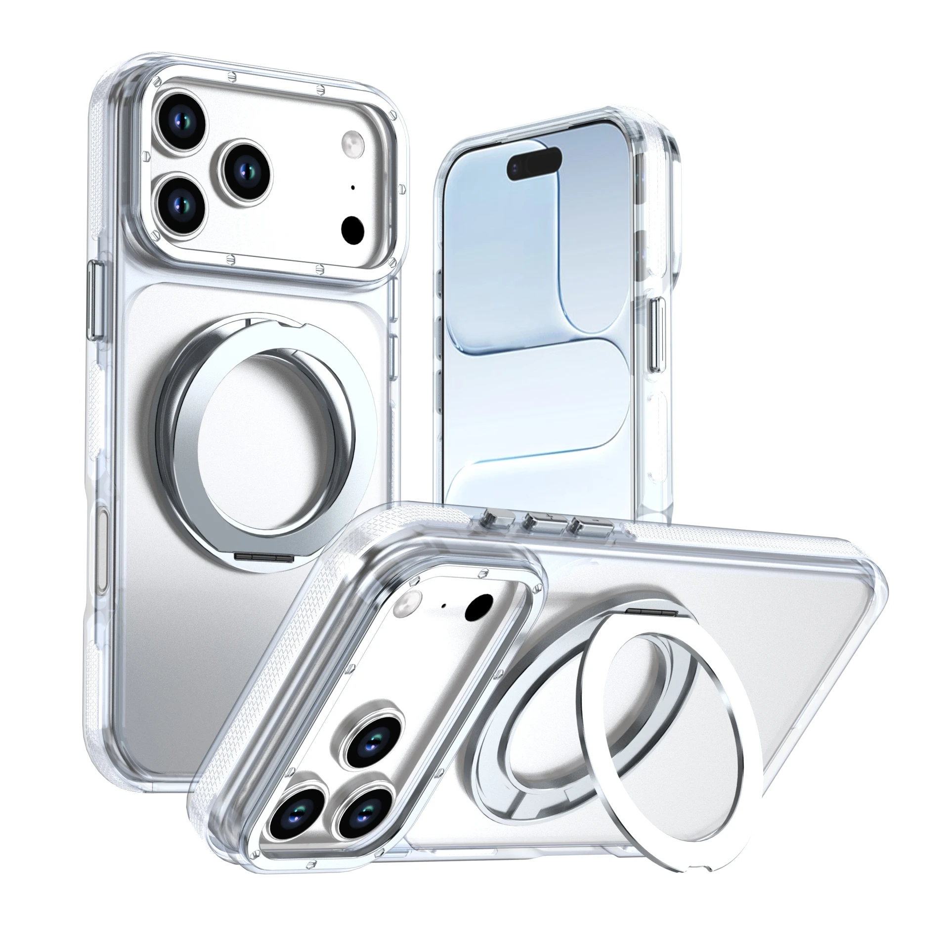 Clear Rotatable Magnetic Stand Shock-Proof Case with Full-Body Protection