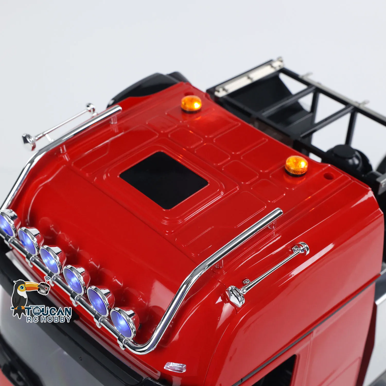 SALE ERTR LESU 1/14 RC Metal Tractor Truck 8*8 Radio Control Car Model Lock Differential Equipment Rack Lights Sounds THZH1409 5