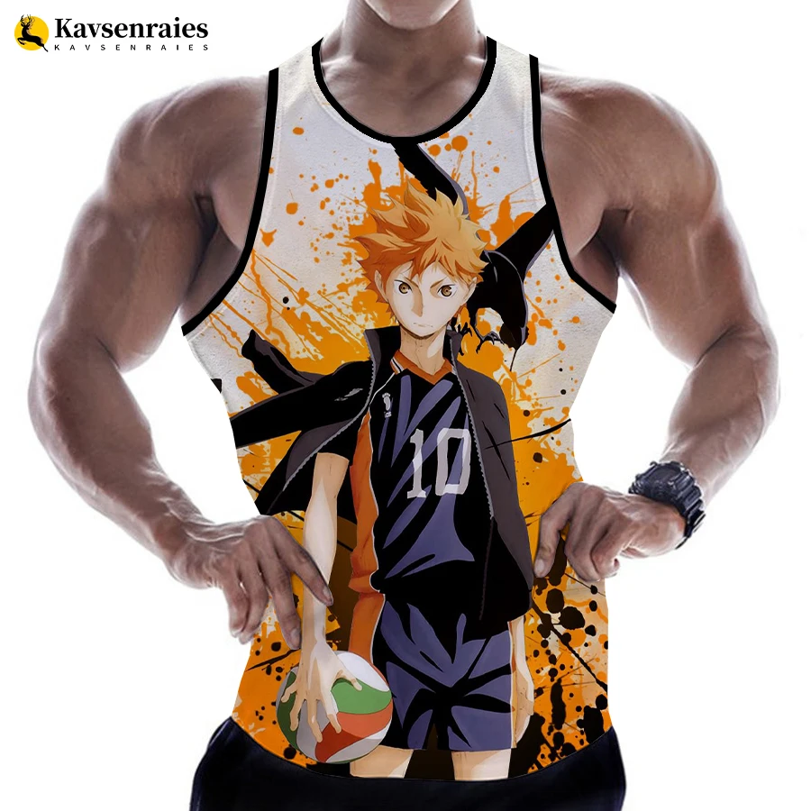 

New Anime Haikyuu 2023 Fashion Summer Men Tank Tops Sleeveless Spring Harajuku Personality 3D Printed T-shirt Men's Clothing