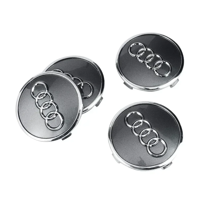 4pcs Black Gray 61mm For Audi A3 A4 A5 A6 A7 A8 S4 S6 Accessories Car Styling Wheel Center Cap Emblem Hub Covers Badge 4M0601170