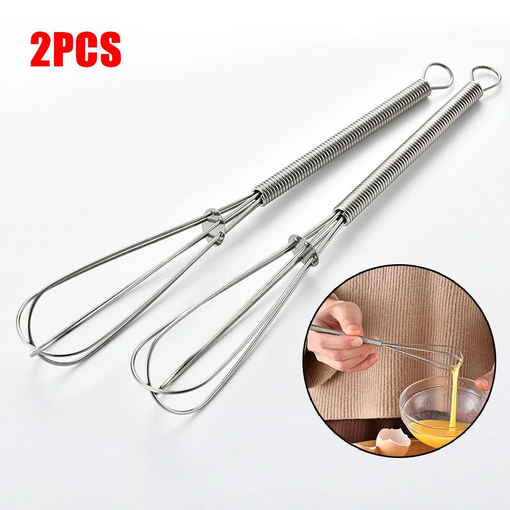 2PCS Whisks With Loop Balloon Wire Whisk Set Whip Mix Stir Beat Kitchen
