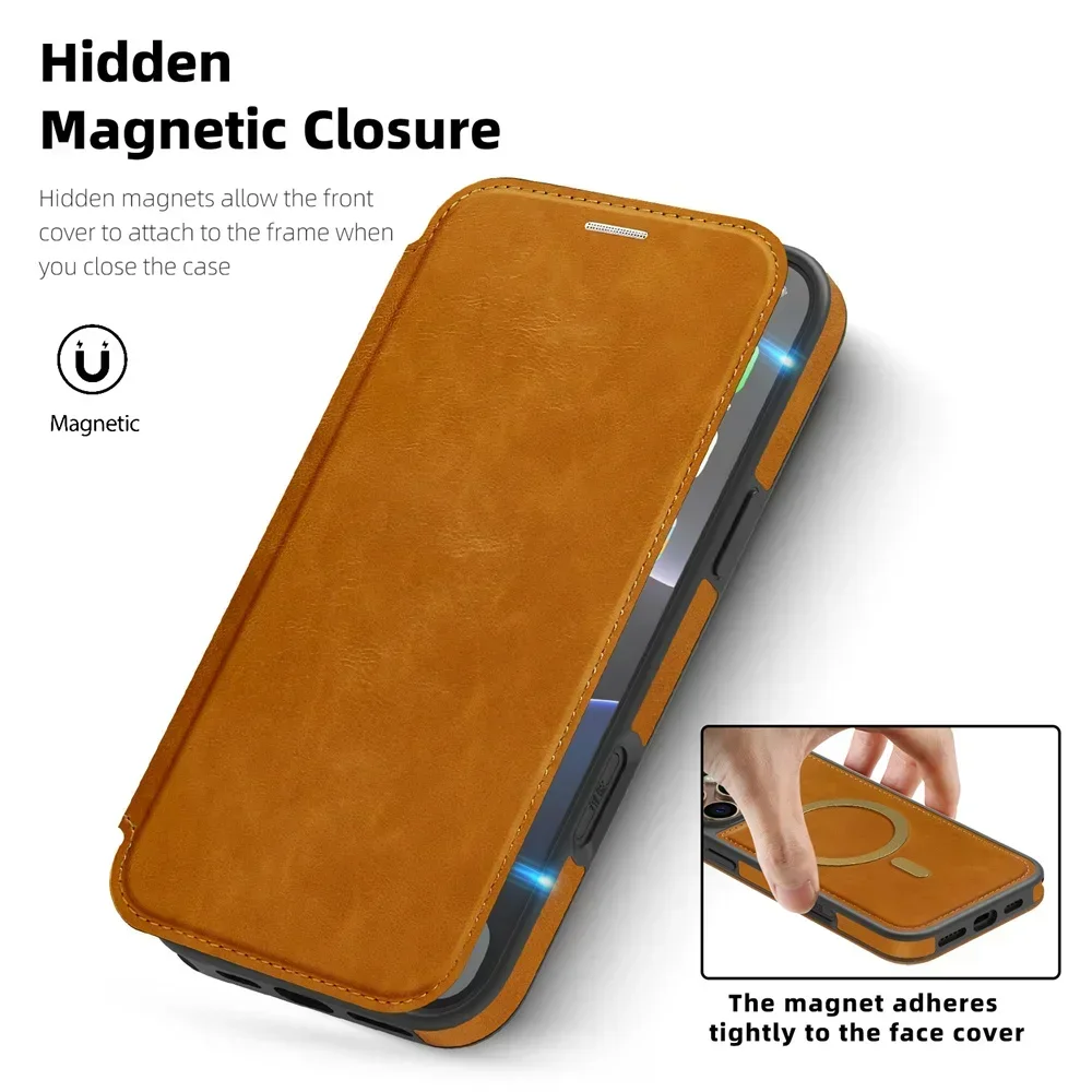 Premium 2-in-1 Detachable Leather Wallet Case with MagSafe RFID Protection