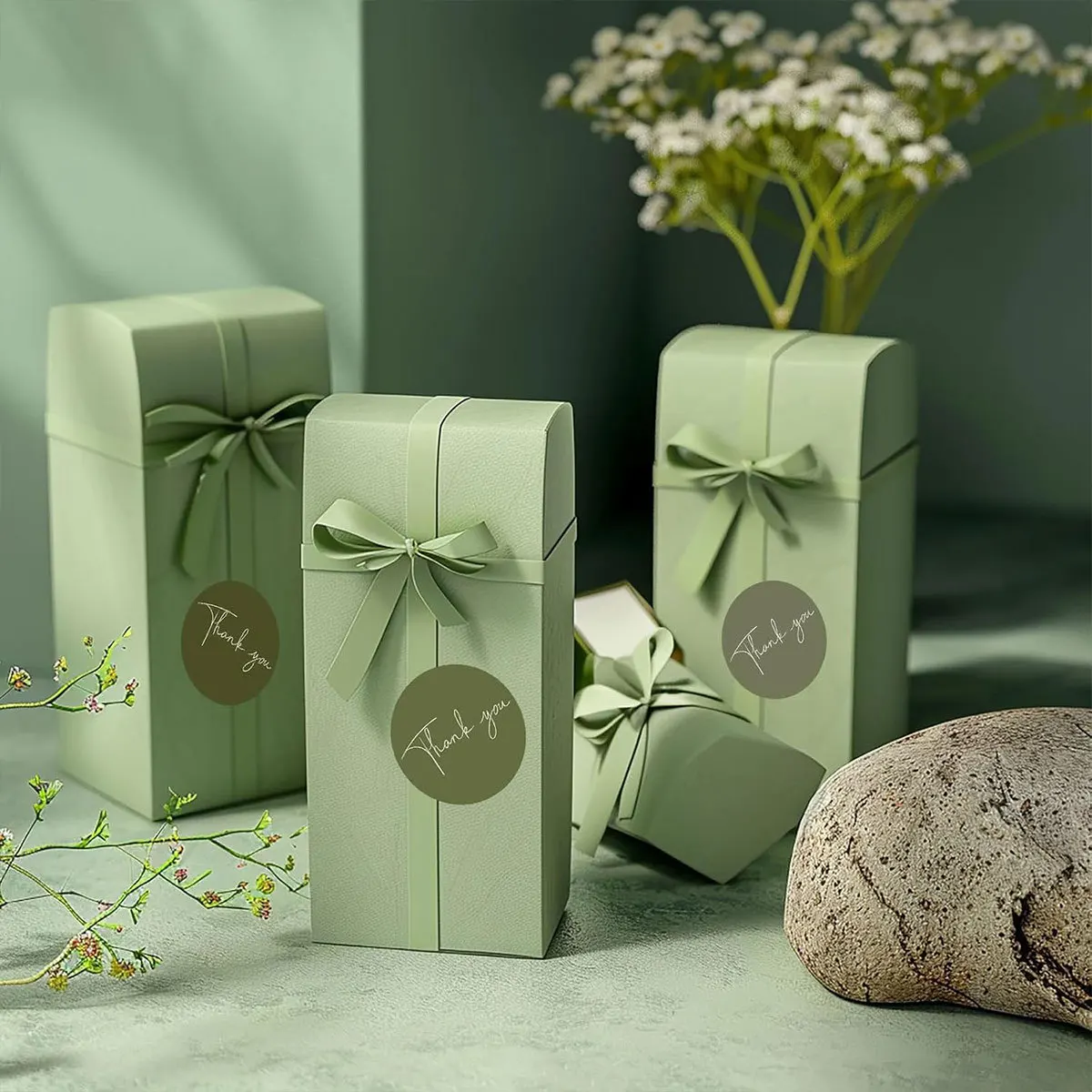 500pcs/Roll Thank You Stickers Round Thank You Labels Party Sticker Spring Party Bag Labels Product Packaging Stickers