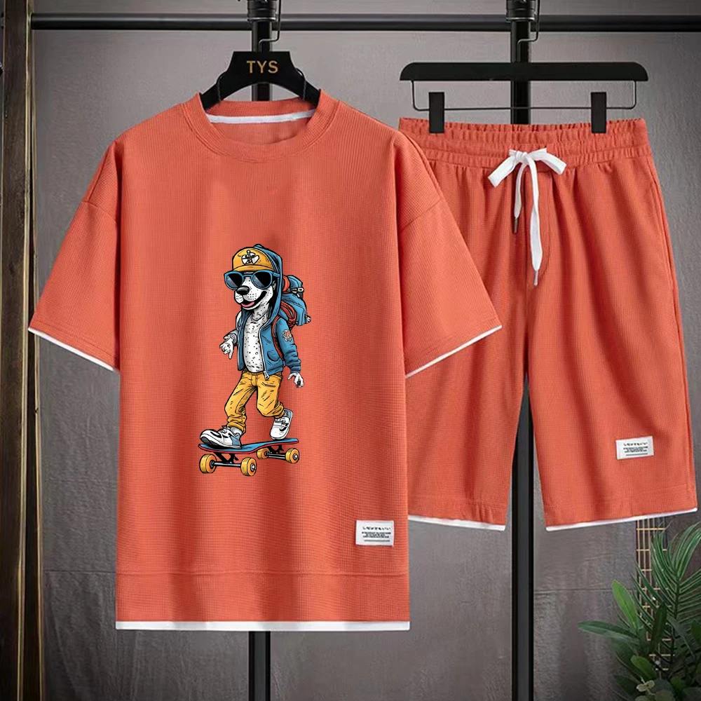 Summer Fashion Printing Mens 2 Piece Outfit Ropa Hombre Shorts T Shirt Homme Tracksuit Short Sets Sports Suits Clothes for Men