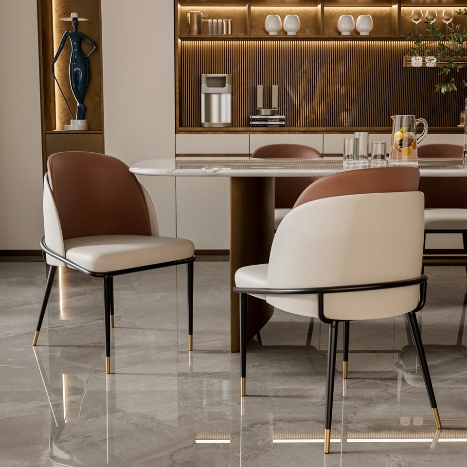 Modern Upholstered Faux Leather Dining Chairs Set