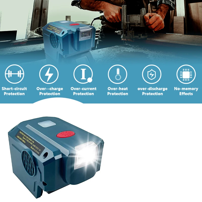 200w Portable Power Supply Inverter Compatiable With For Makita 18v