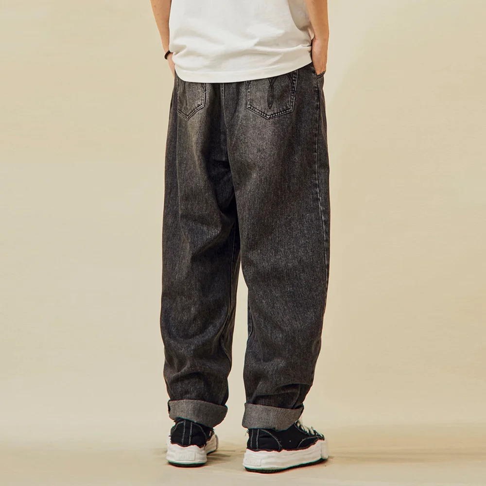 Men Loose Casual Vintage Wide Leg Harem Denim Jeans Pants Unisex Japanese Harajuku Streetwear Fashion Jeans Trousers Women 5