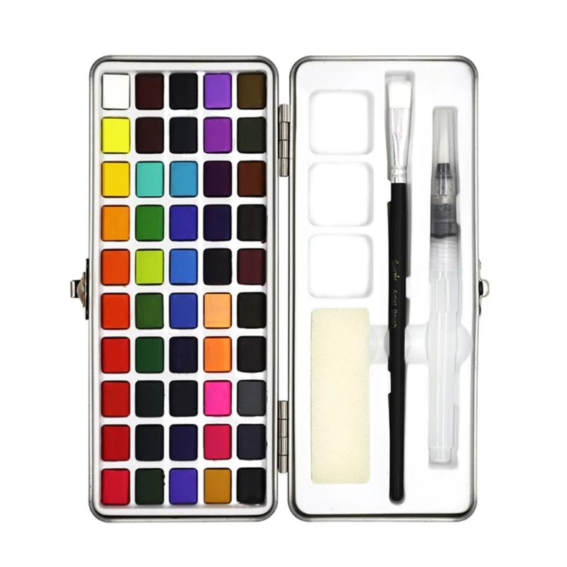 

Watercolor Paint Set,Watercolor Paints Water Brush Pens Sponge Art Supplies Dropship