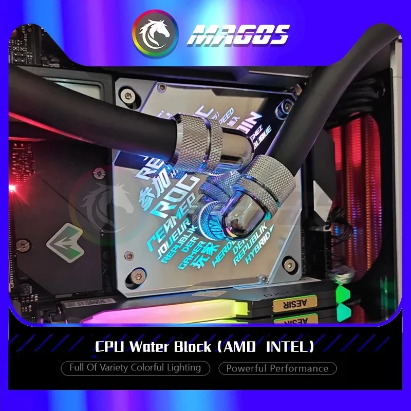 LGA1700CPUWaterblockAM5WatercoolerMirrorROGLogoDesign5VARGB