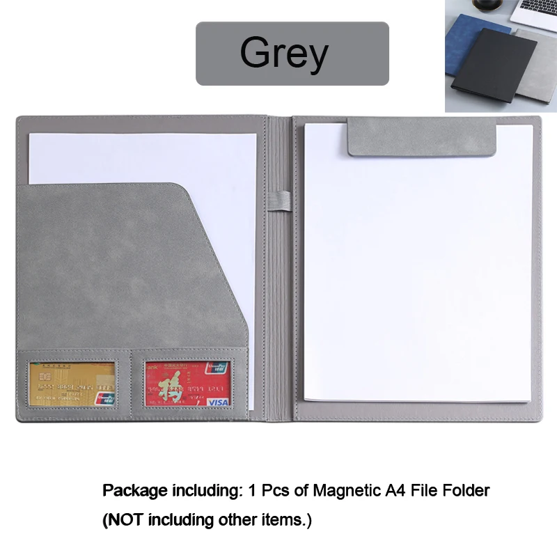 多機能 A4 レザーポートフォリオファイルフォルダー男性電話