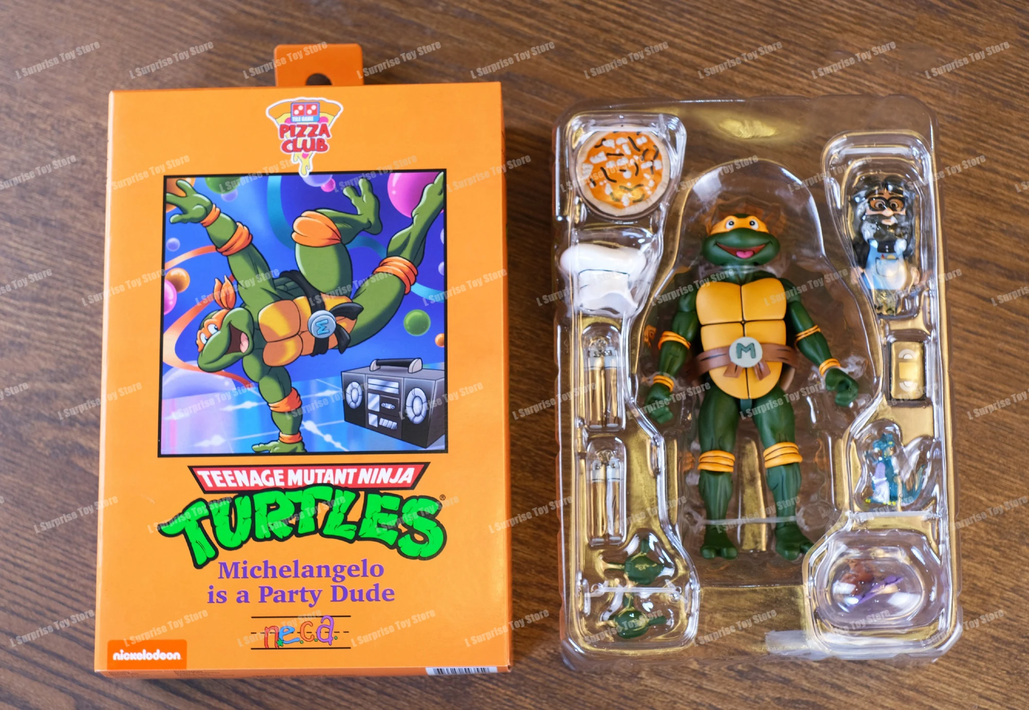 ネカ-ピザクラブのカメの置物,レオナルドのリード,tmntのカメ,Shf 