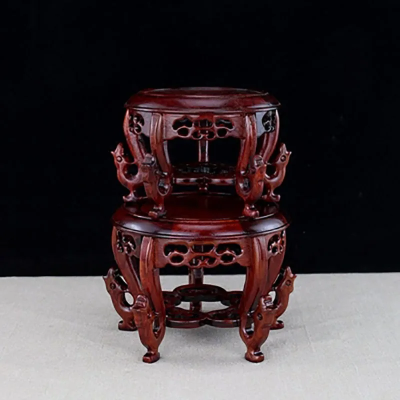 Solid Wood Crafts with Round Phoenix Head, Smelch Branches, strange Stone Vases, Bonsai Decorations, Jade Ware, Fish Tank Base