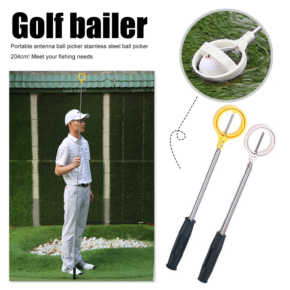 8 Sections Extandable Golf Ball Retriever Picker Stainless Steel Catcher Easy Storage with Automatic Locking Scoop
