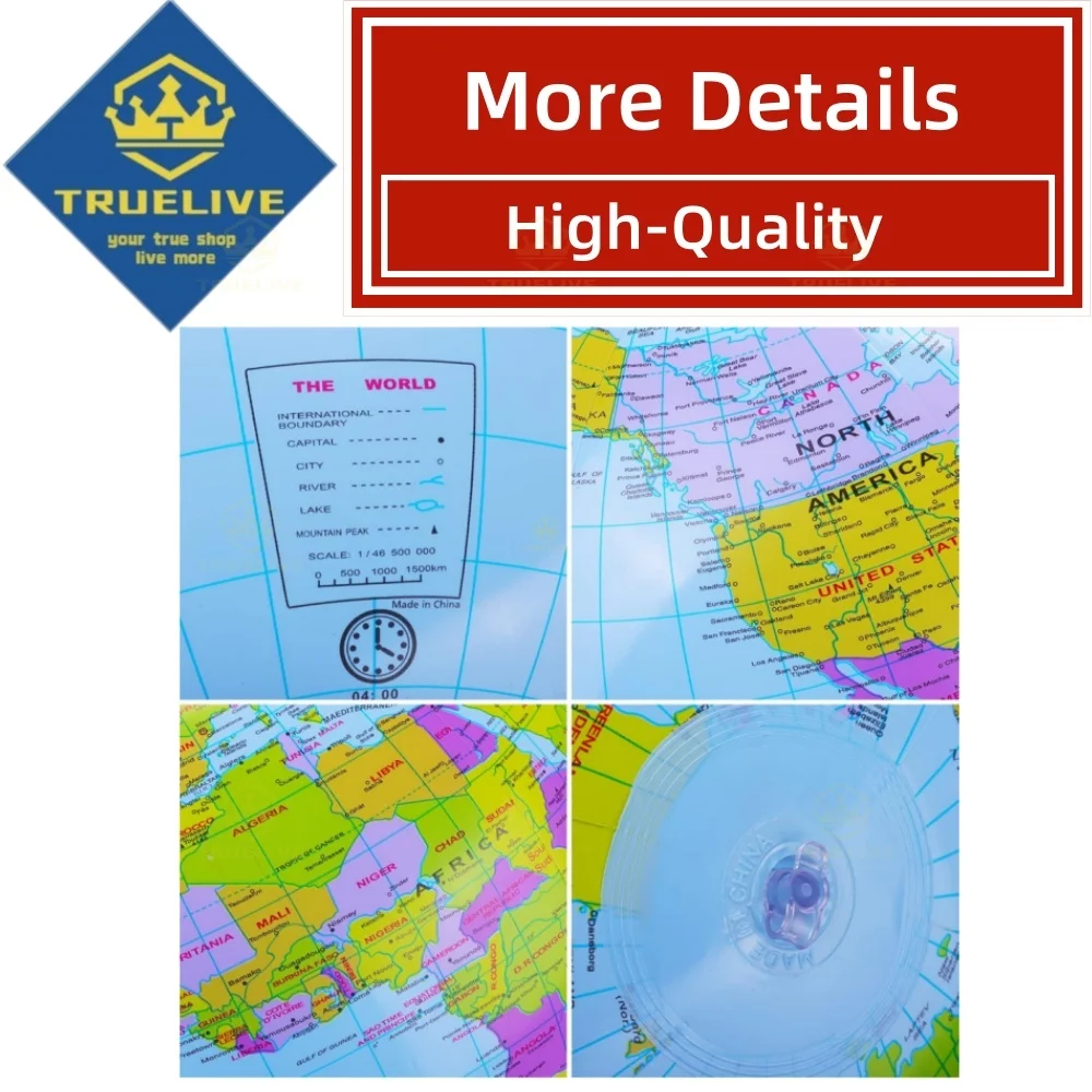 Description Picture 4 of item10/5/3/1PCS 16Inch 30cm Inflatable Globe English Version Of The World Earth Ocean Map Inflate Globe Beach Ball Education Toys