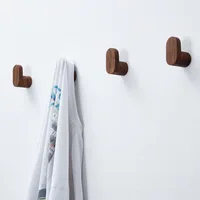 New Natural Wood Clothes Hanger Wall Mounted Coat Hook Decorative Key Holder Hat Scarf Handbag Storage Hanger Bathroom Rack 2