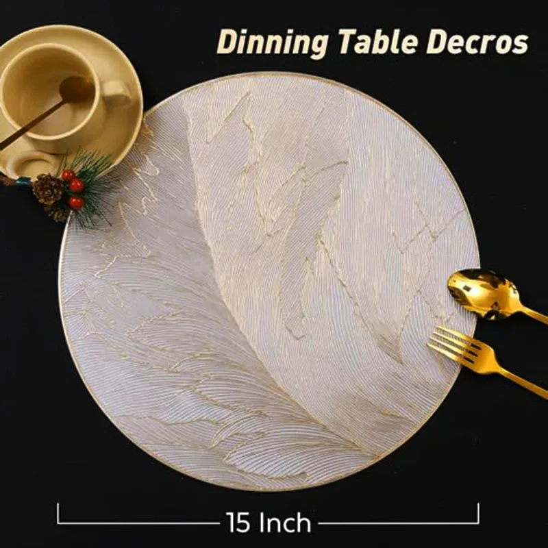 Vinyl Round Placemats Heat Resistant Non Slip Table Mats