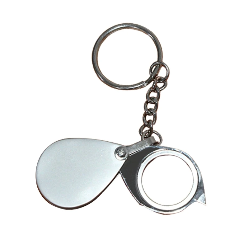 20X Folding Keyring Mini Magnifier Chain Magnifying Glasses Jewelry