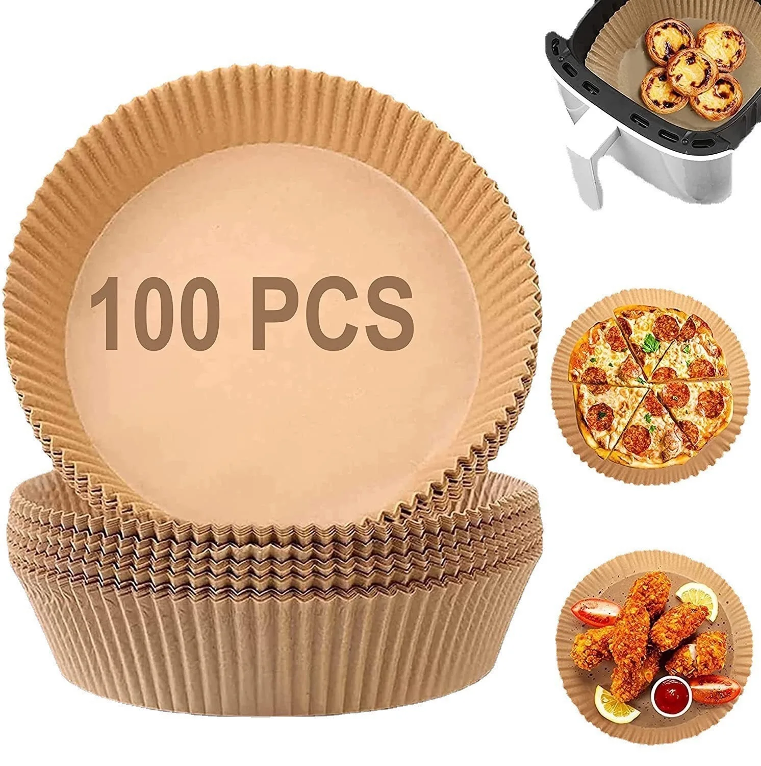 3050100PcsAirFryerDisposablePaperNonStickAirfryerBaking