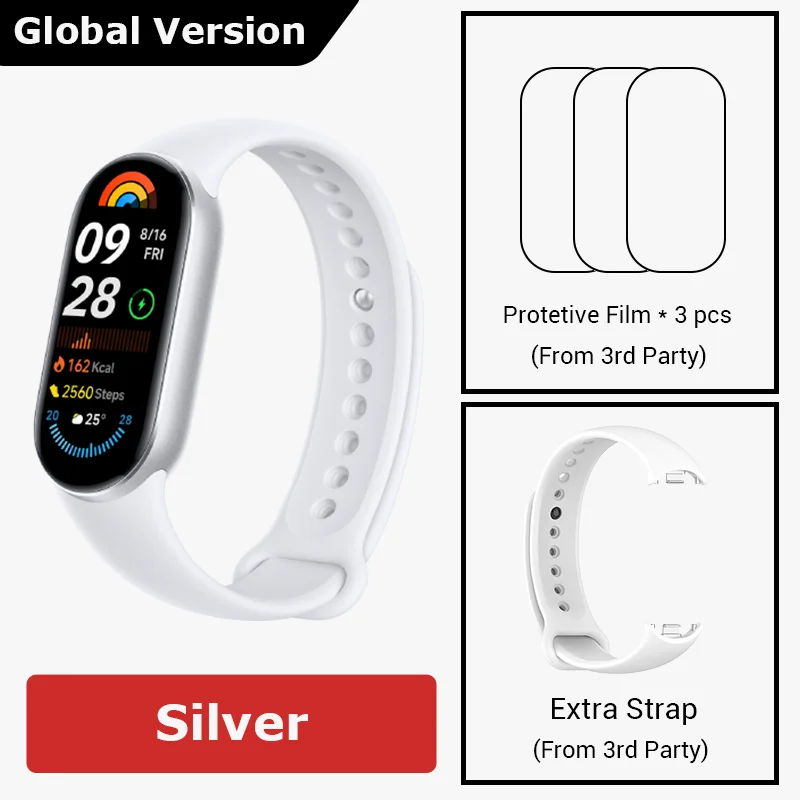 thumbnail image 1 of Versión global Xiaomi Smart Band 9 Pulsera inteligente Mi Band 9 Pulsera inteligente Pantalla AMOLED de 1,62" Monitoreo de salud Batería de 21 días, 1 of 5