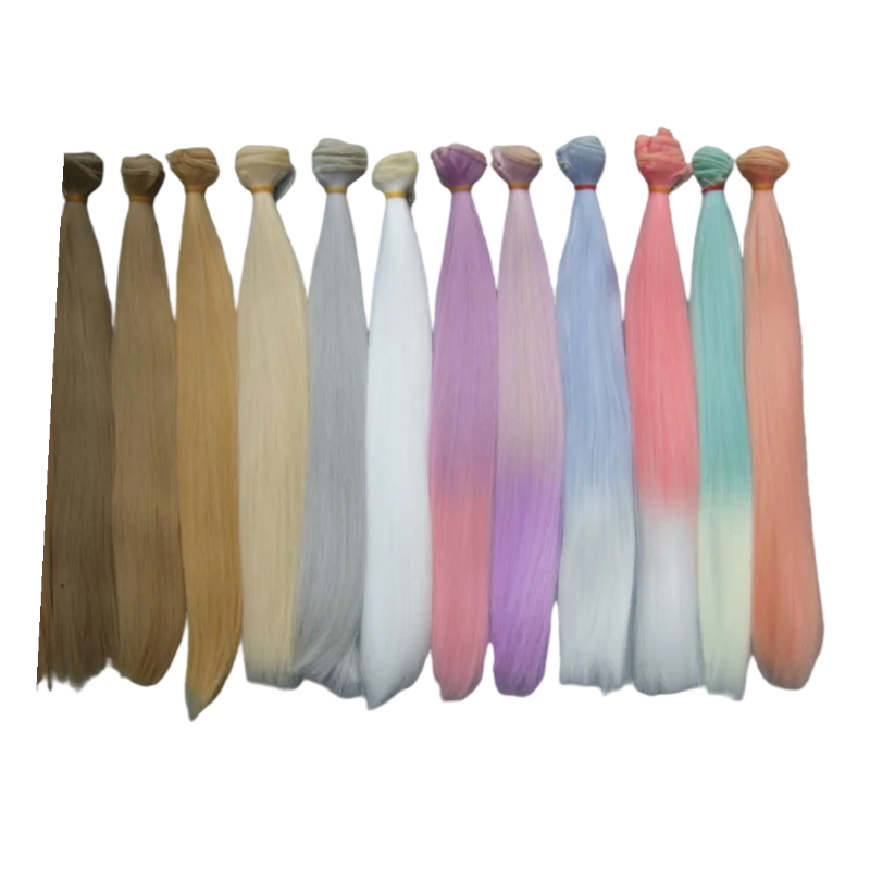 Mohair Wig Doll Wig Headgear Toy Wigs Doll Wigs 35cm Doll Hair Black White Green Blue Brown Color Straight BJD Doll Trees Handmdae Cloth Hairs