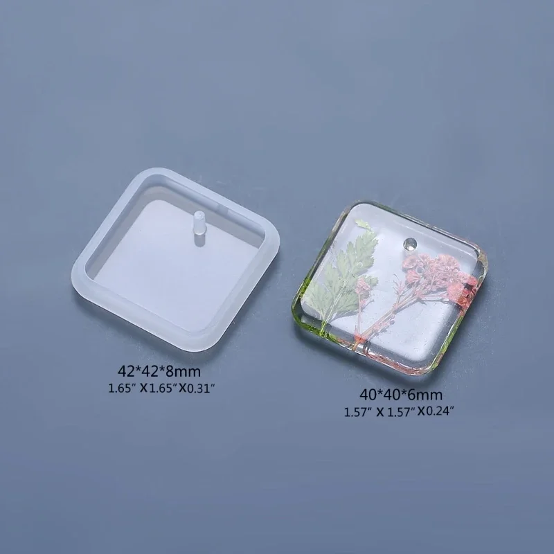 6 Pcs Keychain Epoxy Resin Mold Hanging Pendant Silicone Mould DIY Crafts Jewelry Necklace Casting Mold Drop Shipping