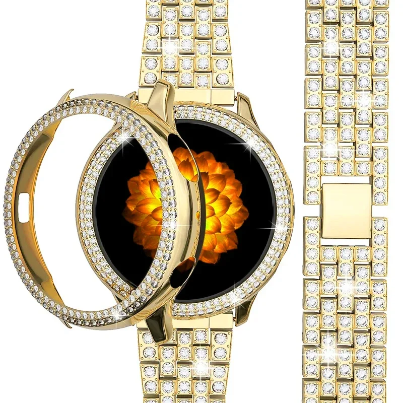 Elegant Diamond Frame Metal Strap Case Protector
