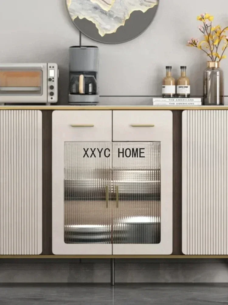 Sideboard Drawers Living Room Nordic Luxury Glass Display Sideboard Kitchen Storage Credenza Home Furniture SR50CG