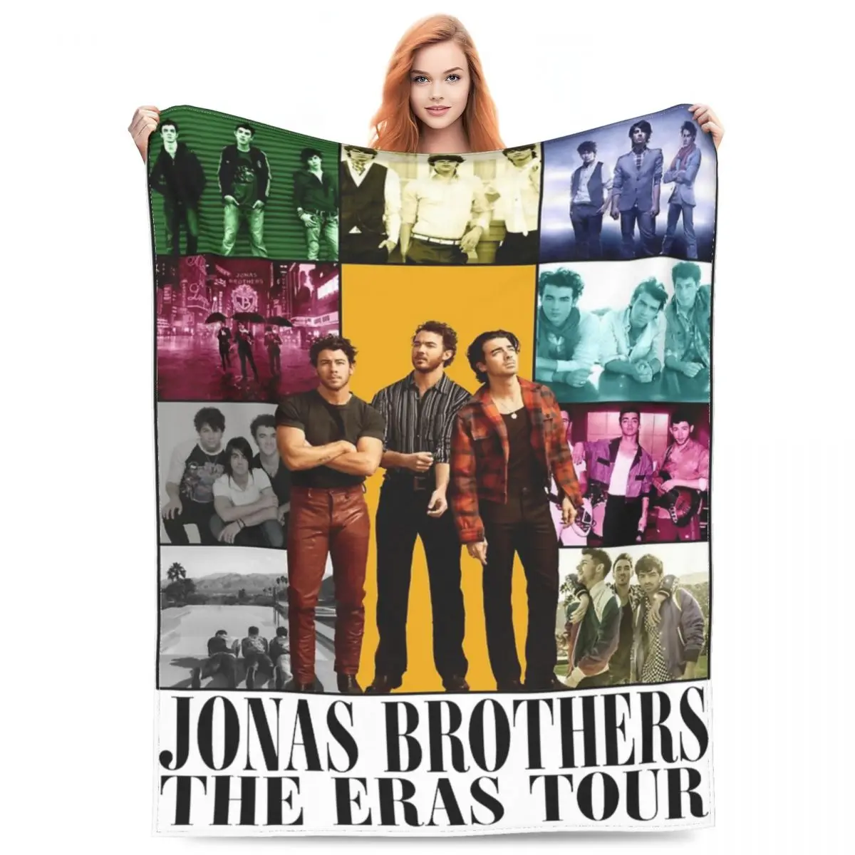 

Винтажное одеяло Jonas Brothers The Eras Tour с альбомом, флисовое домашнее одеяло, расслабляющие Супермягкие покрывала для спальни
