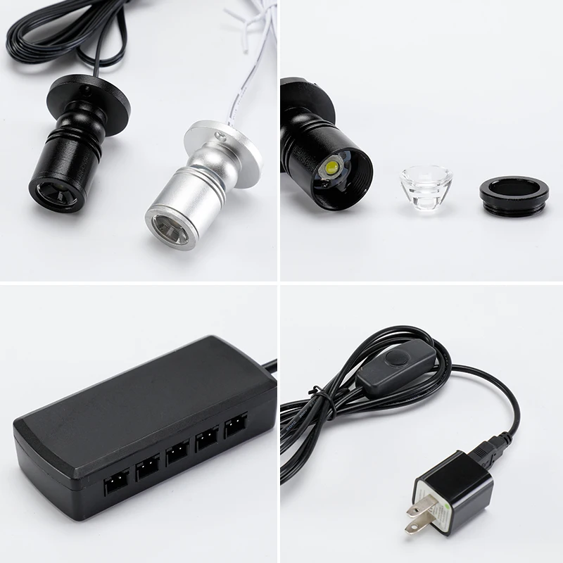 DC5V Led USB 3W Spotlight Jewelry Cabinet Showcase Counter Lamp Surface Mounted Ceiling Spot Light USB 5V Interface 2 in One
